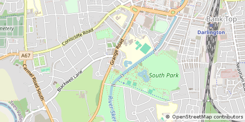 Map of Darlington, County Durham