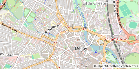 Map of Derbyshire