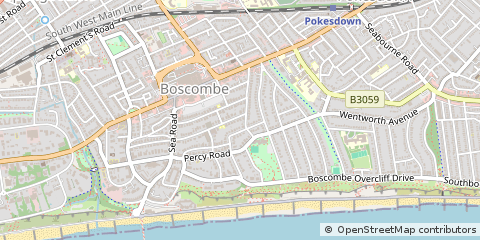 Map of Bournemouth, Dorset