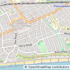 Map of Bournemouth, Dorset