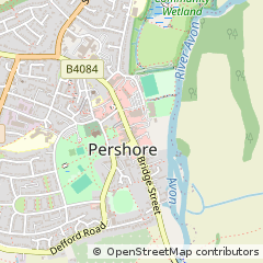 Map of Pershore, Worcestershire