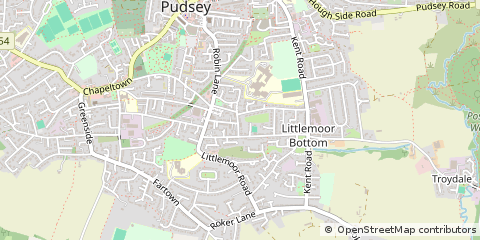 Map of Pudsey, West Yorkshire