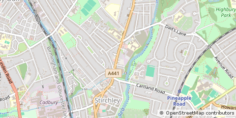 Map of Stirchley, Birmingham