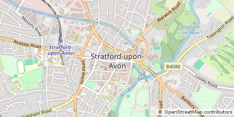 Map of Stratford-Upon-Avon, Warwickshire