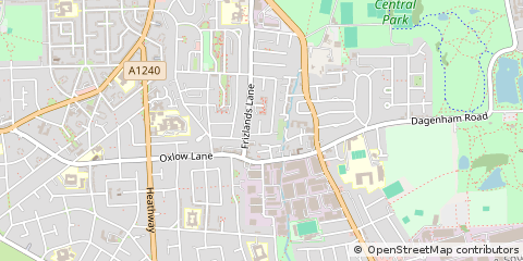 Map of Dagenham, Essex