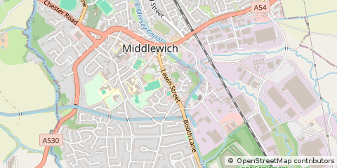 Map of Middlewich, Cheshire