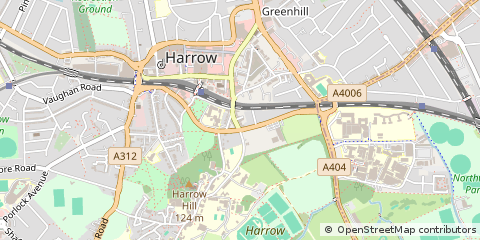 Map of Harrow, Middlesex
