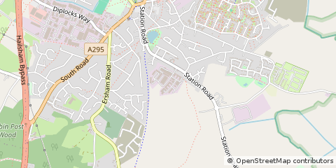 Map of Hailsham,, East Sussex.
