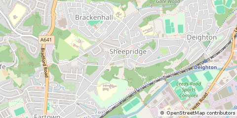 Map of Huddersfield, West Yorkshire