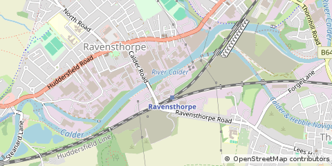 Map of Dewsbury, West Yorkshire