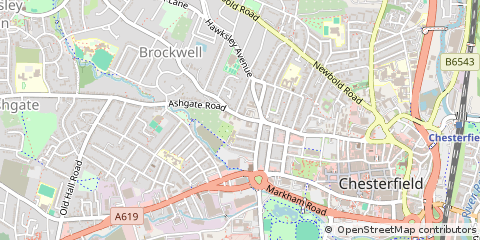 Map of Chesterfield, Derbyshire