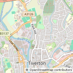 Map of Tiverton, Devon