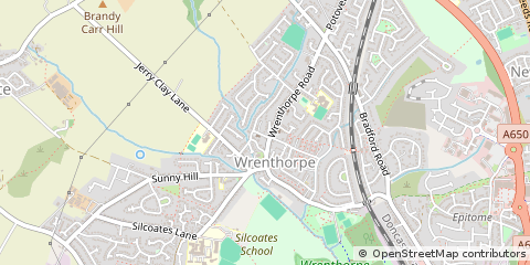 Map of Wakefield, West Yorkshire