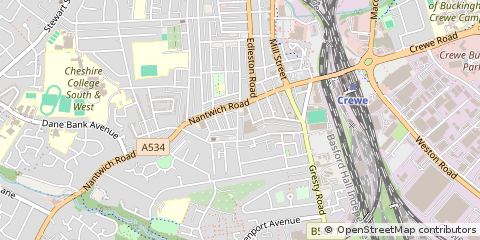 Map of Crewe, Cheshire