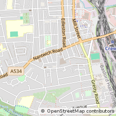 Map of Crewe, Cheshire