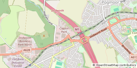Map of Barnsley, South Yorkshire