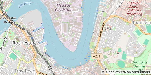 Map of Rochester, Kent