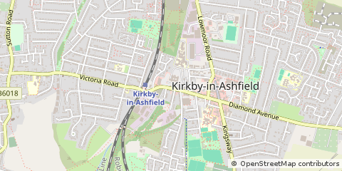 Map of Kirkby in Ashfield, Nottinghamshire