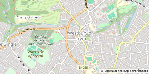Map of Westbury-on-Trym, Bristol