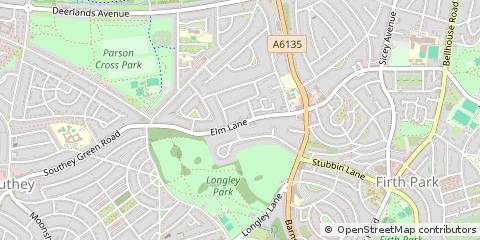 Map of Sheffield, South Yorkshire