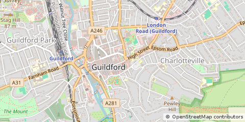 Map of Guildford, Surrey
