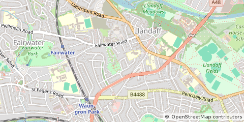 Map of Cardiff, South Glamorgan