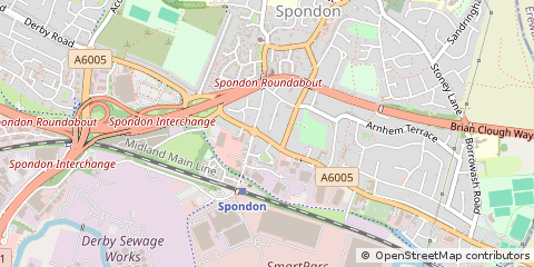 Map of Spondon, Derbyshire