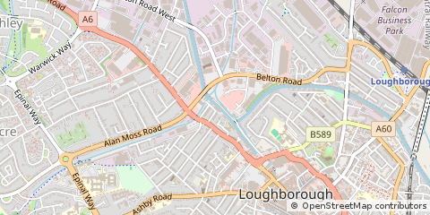 Map of Loughborough, Leicestershire