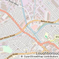 Map of Loughborough, Leicestershire
