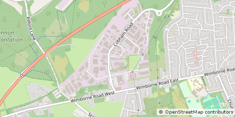 Map of Wimborne, Dorset