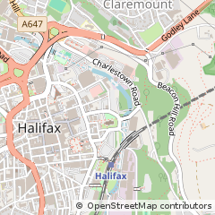 Map of Halifax, West Yorkshire