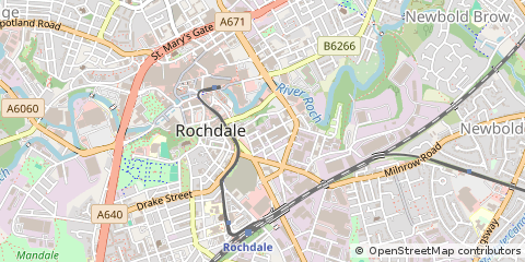 Map of Rochdale, Lancashire