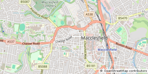 Map of Macclesfield, Cheshire