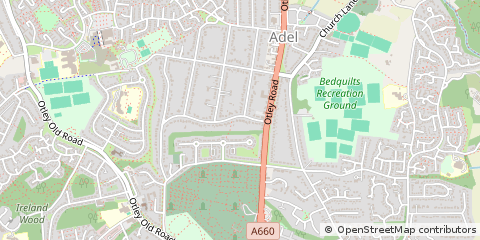 Map of Leeds, West Yorkshire