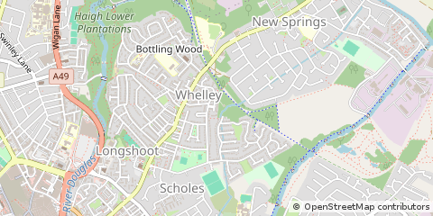 Map of Wigan, Lancashire