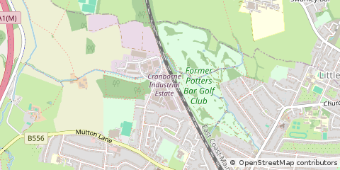 Map of Cranborne Road Potters BAR, Hertfordshire