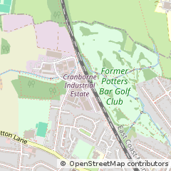 Map of Cranborne Road Potters BAR, Hertfordshire