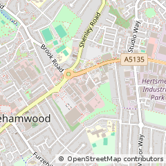 Map of Borehamwood, Hertfordshire