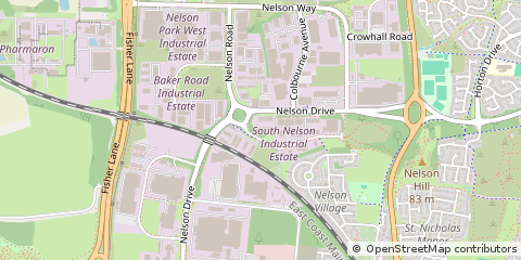 Map of Cramlington, Northumberland