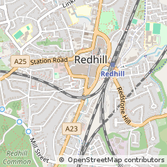 Map of Redhill, Surrey