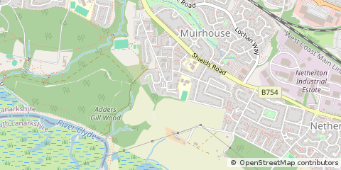 Map of Motherwell, Lanarkshire