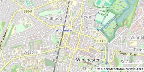 Map of Winchester, Hampshire