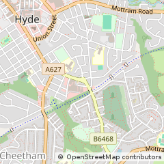 Map of Hyde, Greater Manchester