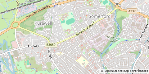 Map of Christchurch, Dorset
