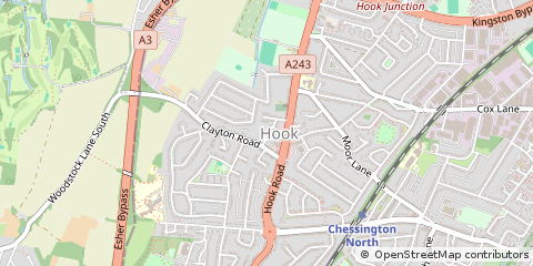 Map of Chessington, Surrey