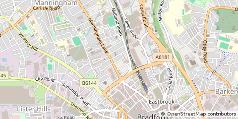 Map of Bradford, West Yorkshire