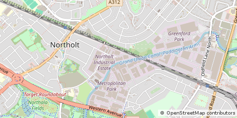 Map of Northolt, Middlesex