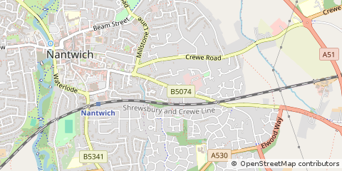 Map of Nantwich, Cheshire