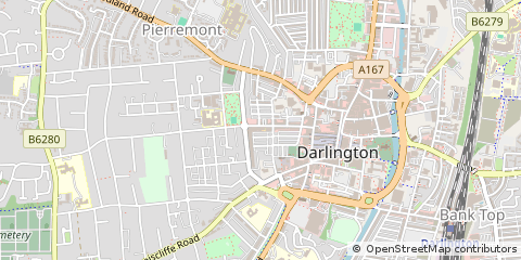 Map of Darlington, County Durham
