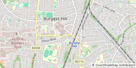 Map of Burgess Hill, West Sussex